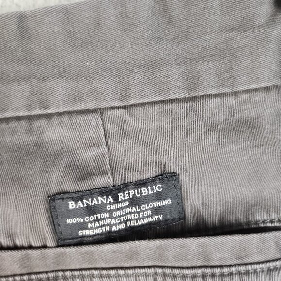 Banana Republic Pants Men's 34x34 Gray Chinos Emerson Straight Leg Casual Slacks - Picture 9 of 9